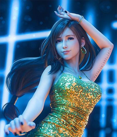 《最终幻想7》蒂法新3D美图 穿GTA6女主服装更性感迷人