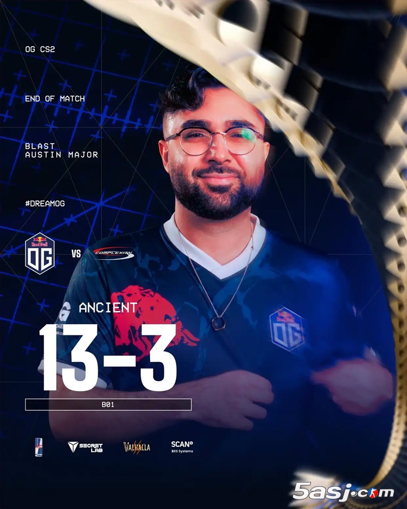 奥斯汀Major战报 | OG 13-3血洗Complexity创揭幕战最大分差  无AWP狙神降临！
