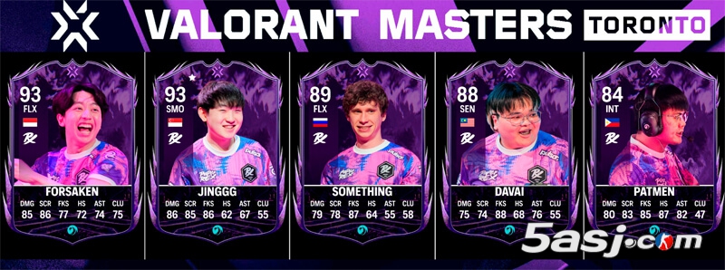 Valorant Cards发布 多伦多大师赛各战队选手评分卡收集榜（持续更新中）