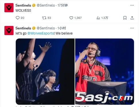 WOL横扫RRQ后，SEN官推发文：WOLVES！！