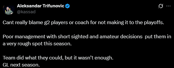 kassad锐评G2淘汰：管理层决策失误致Major出局 新援sAw/SunPayus成亮点