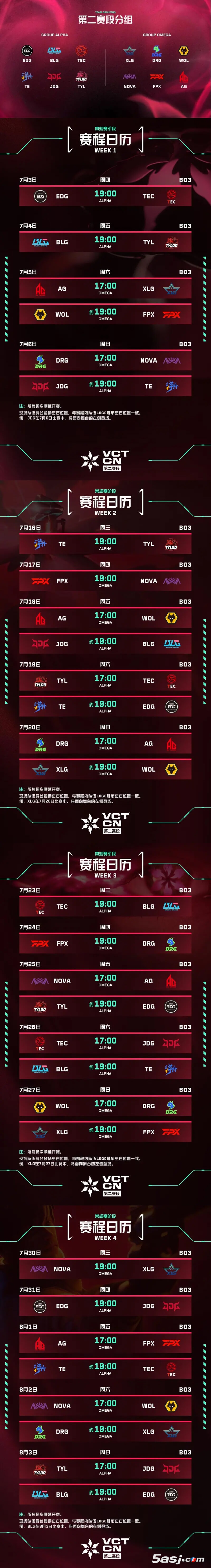 2025VCT CN第二赛段赛程公布：7月3日EDG对决TEC揭幕 八强晋级季后赛