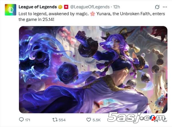 LOL新英雄芸阿娜原画曝光：25.14版本魔法觉醒 信仰系法师降临峡谷