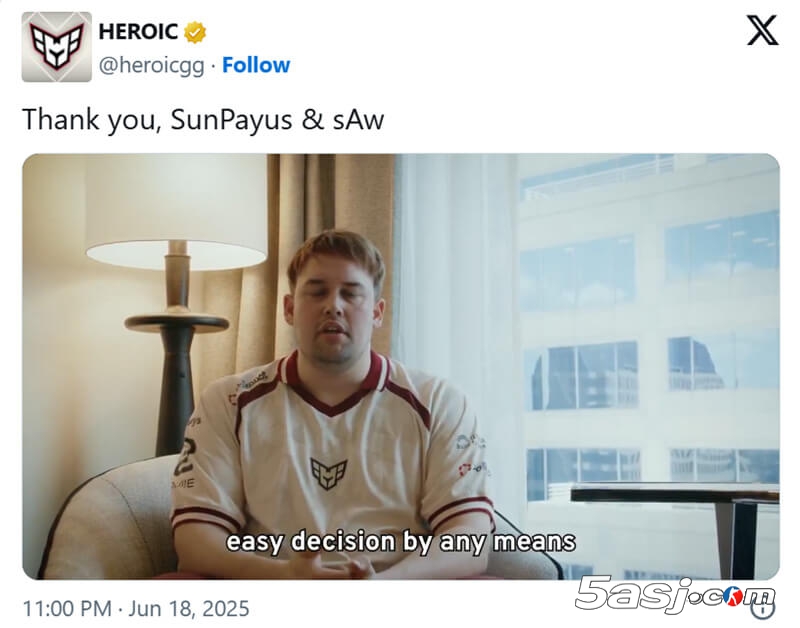HEROIC官宣SunPayus与sAw转会G2 西班牙狙击手+芬兰教练组合再续前缘