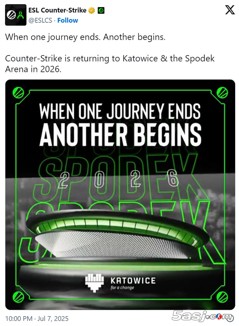 ESL宣布2026年双重布局:卡托维兹Spodek竞技场回归承办新赛事 ESL宣布2026年双重布局:卡托维兹Spodek竞技场回归承办新赛事