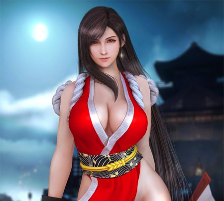 《最终幻想7》蒂法新3D美图 人长得漂亮穿其他女角服装不违和吧？