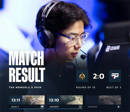 BLAST赏金赛S2：蒙古铁骑横扫巴西！MongolZ 2-0 paiN 晋