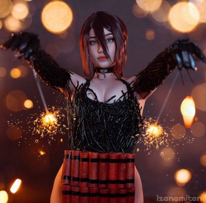 哈萨克斯坦美女izanamitanCos《电锯人》蕾塞美图