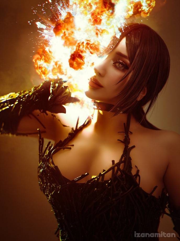 哈萨克斯坦美女izanamitanCos《电锯人》蕾塞美图