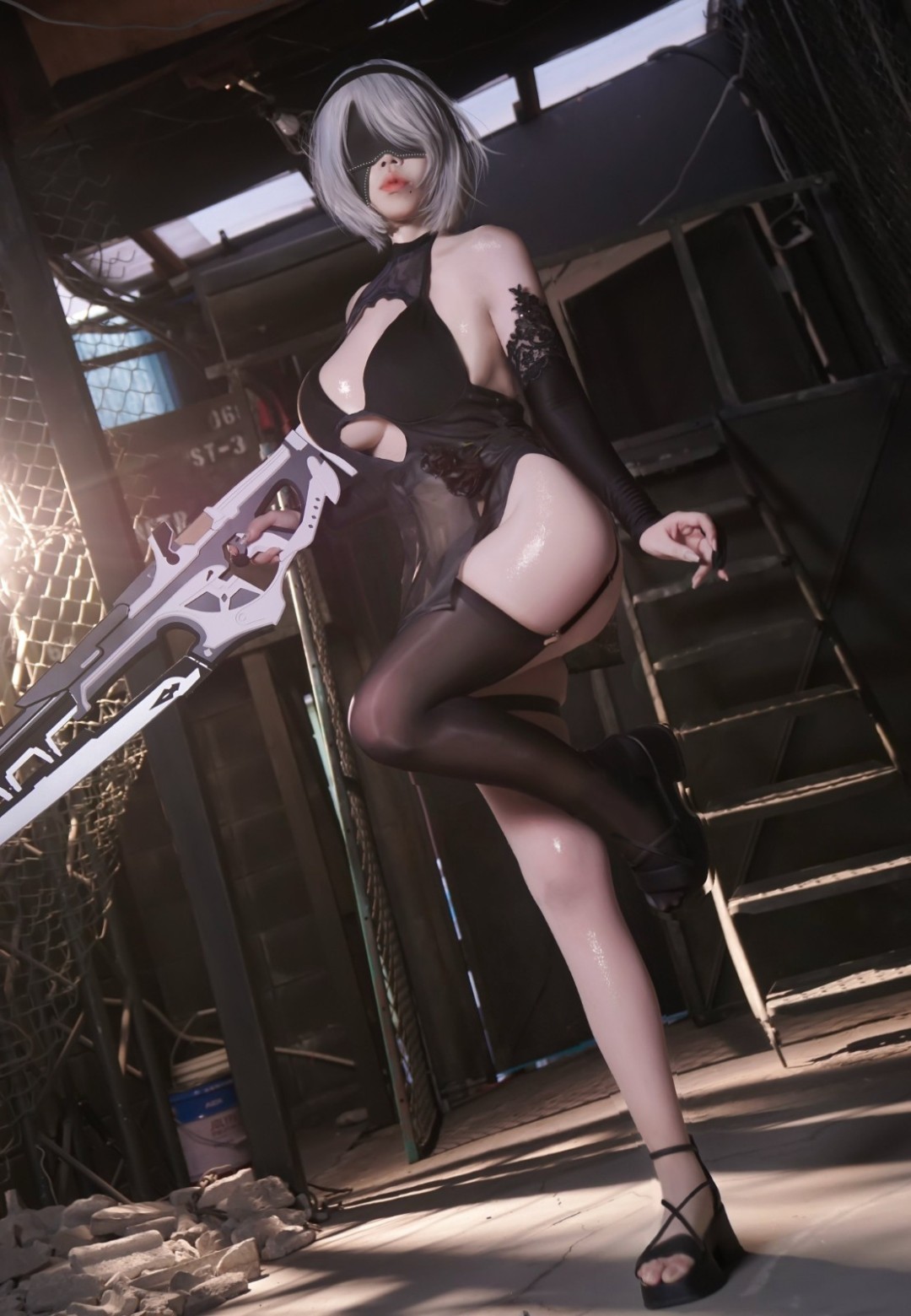 日本美女最新Cos 2B小姐姐作品，黑丝肉腿，这谁顶得住！