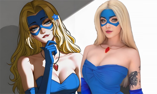 美国小姐姐秀傲人身材，分享Cos《超英派遣中心》女主金耀光美图